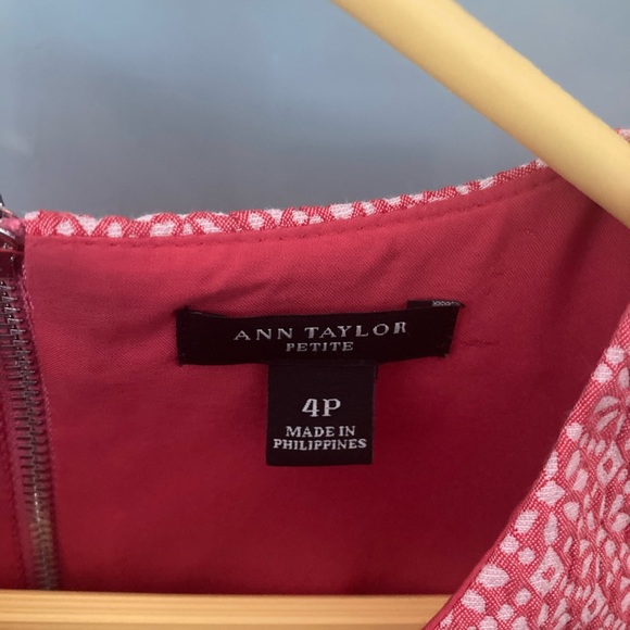 Ann Taylor Peach White Floral Midi Dress 4P - Picture 4 of 5